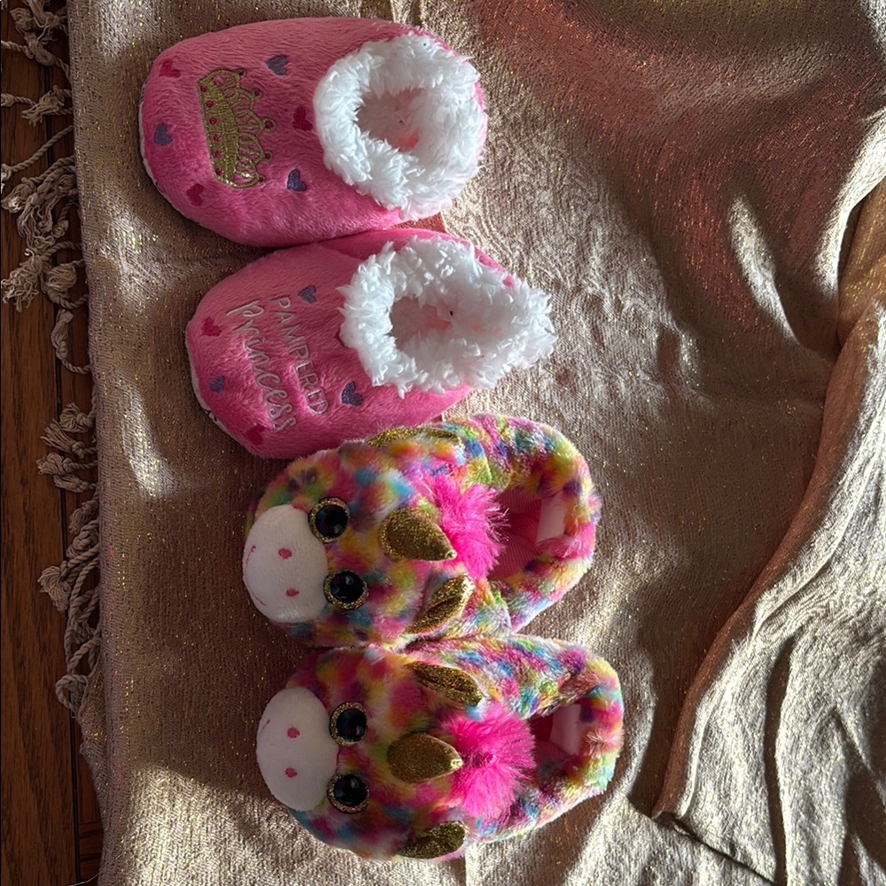 Princess and Rainbow Unicorn Slippers